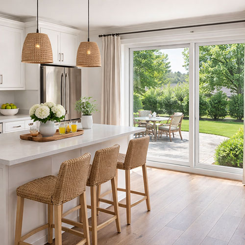 New Andersen replacement windows letting in natural light in a Bergenfield NJ home