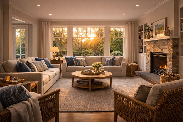 New Andersen replacement windows letting in natural light in a Ridgewood NJ home