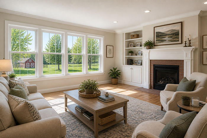 New Andersen replacement windows letting in natural light in a Piscataway NJ home