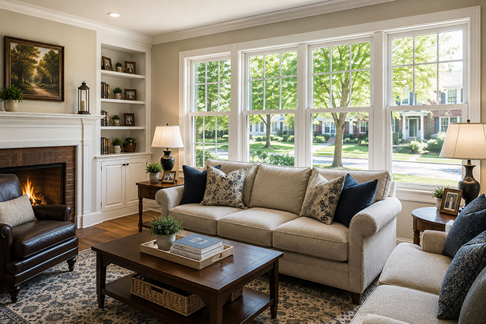 New Andersen replacement windows letting in natural light in a Southampton PA home