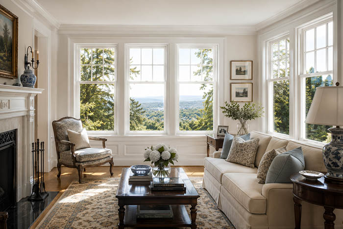 New Andersen replacement windows letting in natural light in a Summit NJ home